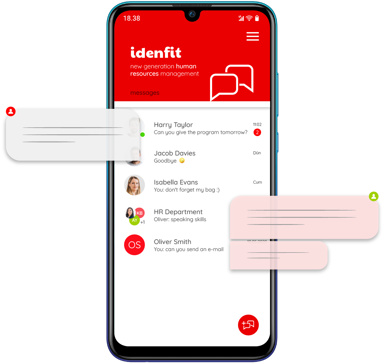 Idenfit message module allows users to communicate effectively within organization by sending messages as a group or individually.